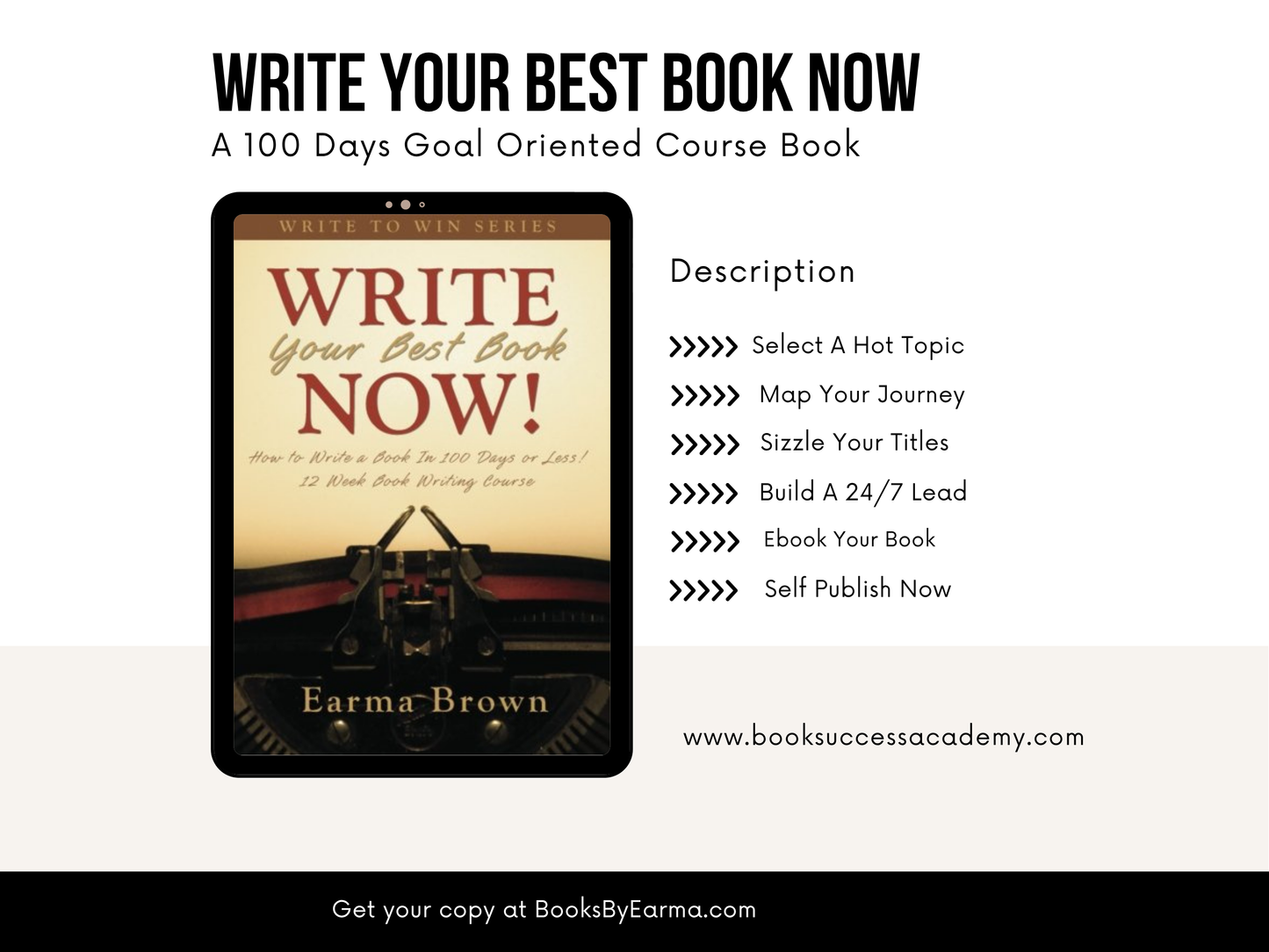 Write Your Best Book Now 12 Week Coursebook Ebook or Paperback